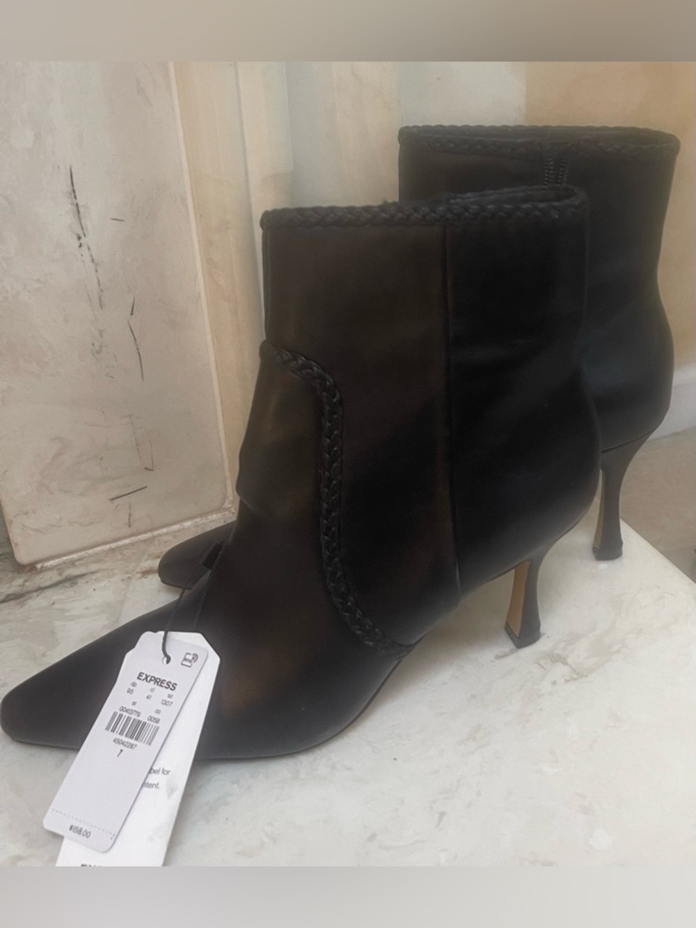 Express Black Pointed Toe Ankle Booties - Picture 4 of 6
